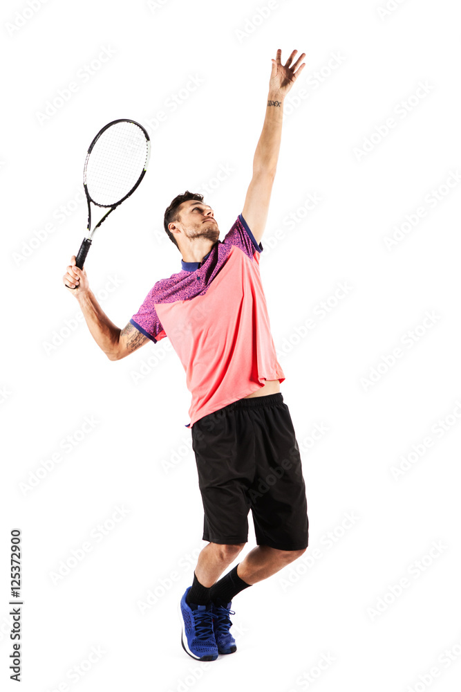 Young man playing tennis