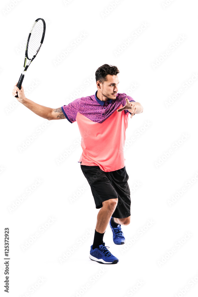 Young man playing tennis