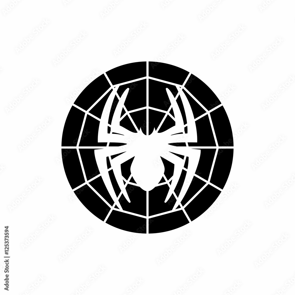 Spider and Web - Vector Logo Icon Spider and Web - Vector Logo Icon