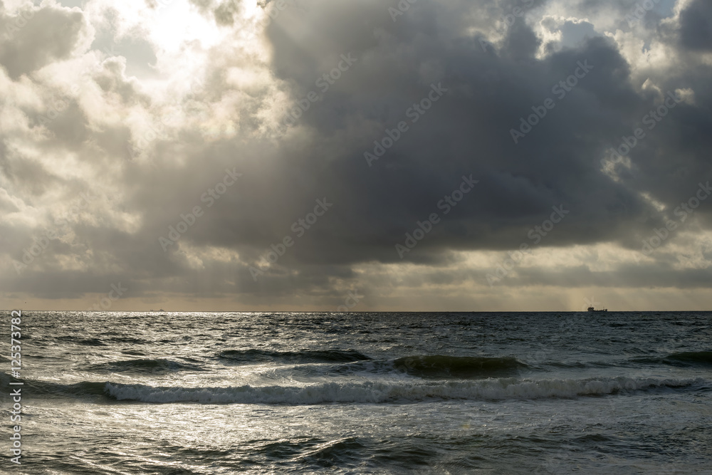 storm sky in the north sea