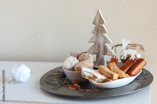 Turron, mantecados and polvorones, typical Spanish Christmas sweets