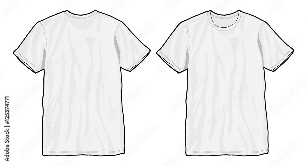 t-shirt template. white unisex blank t-shirt illustration template. Stock  Vector | Adobe Stock
