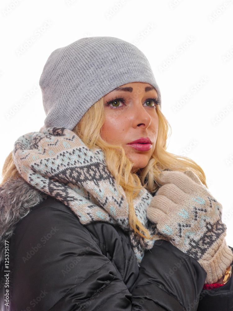 Woman with hand to her mouth Woman with hand to her mouth