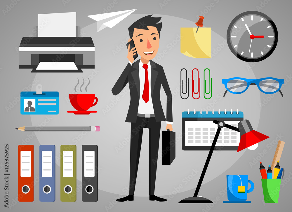 Fototapeta premium Businessman is talking on the phone