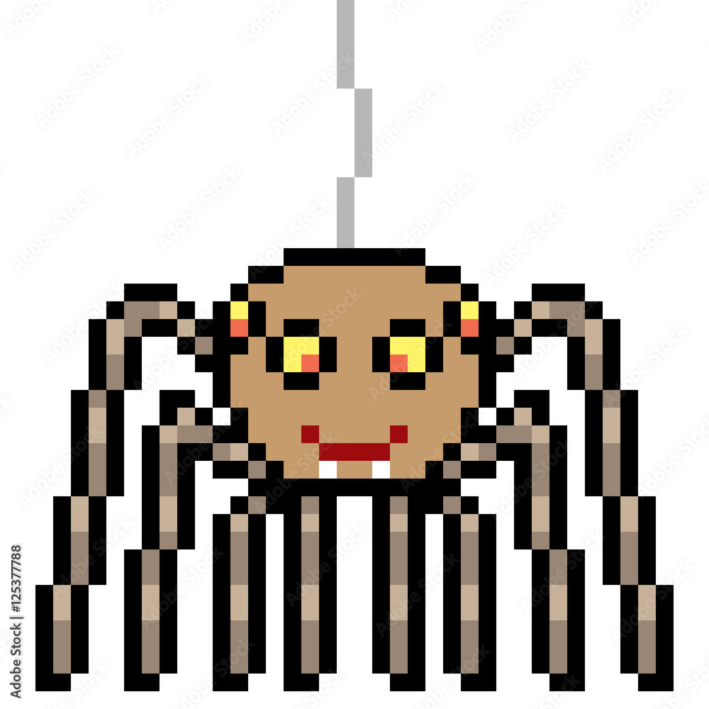 Fototapeta premium illustration design pixel art spider