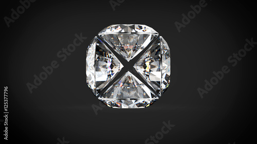 3D illustration of  Ring with Diamond. Jewelry background.