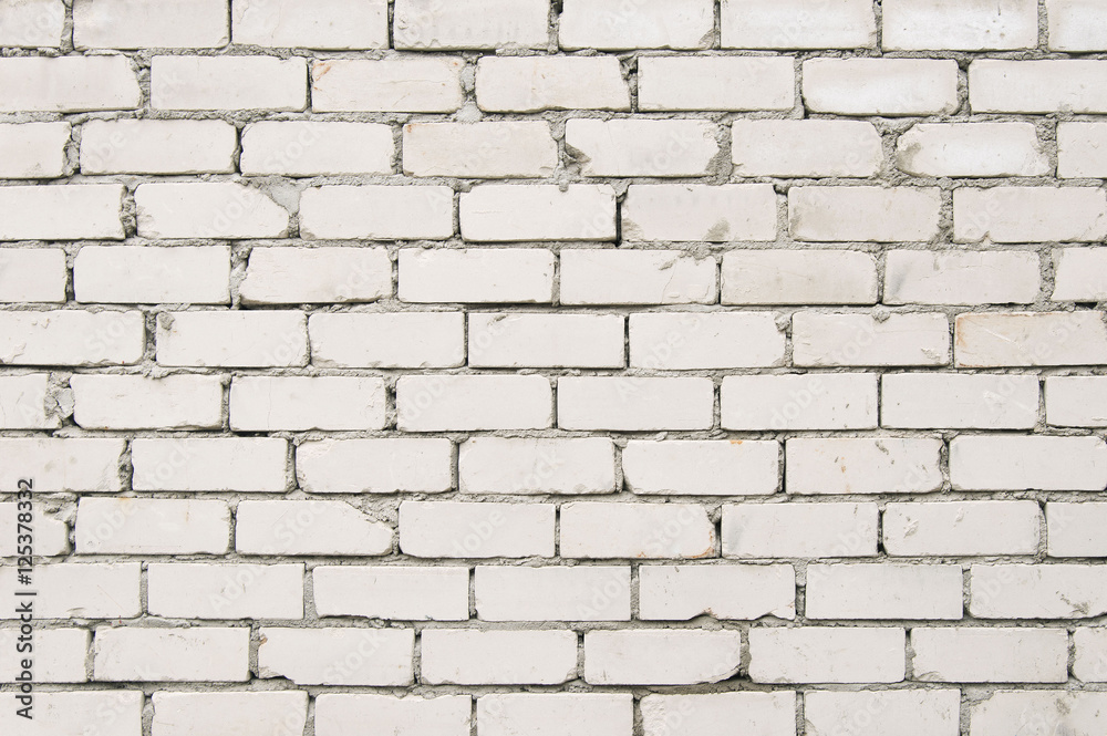 Obraz premium Old white brick wall background texture