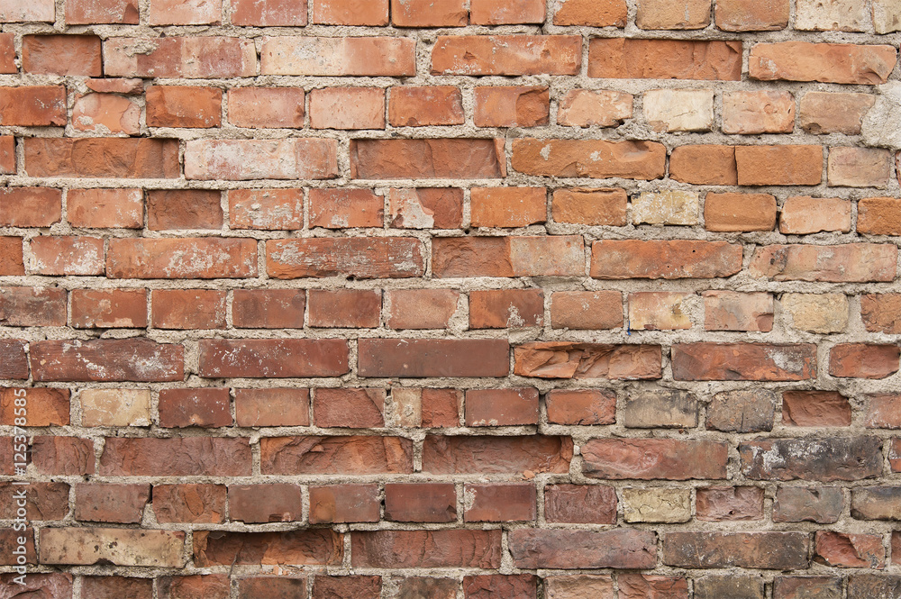 Obraz premium Old red brick wall background texture