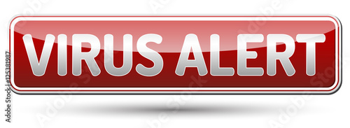 Virus Alert Sign - glossy banner with shadow