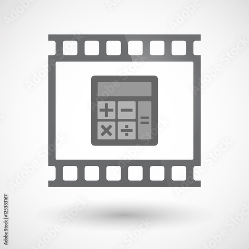 Isolated 35mm film frame slide photogram with  a calculator