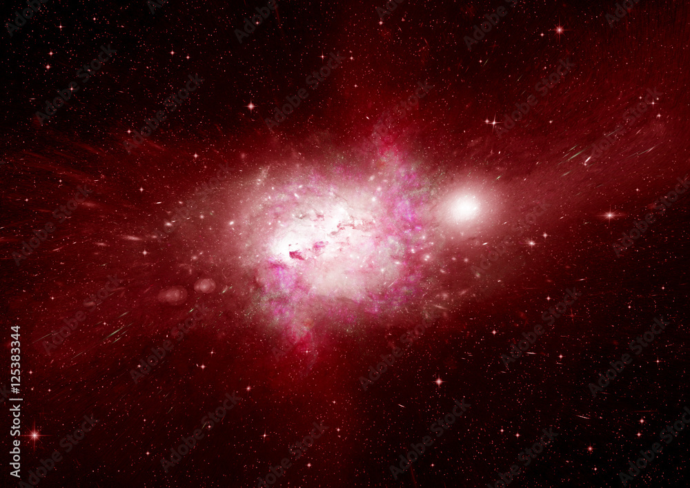 Fototapeta premium Stars, dust and gas nebula in a far galaxy