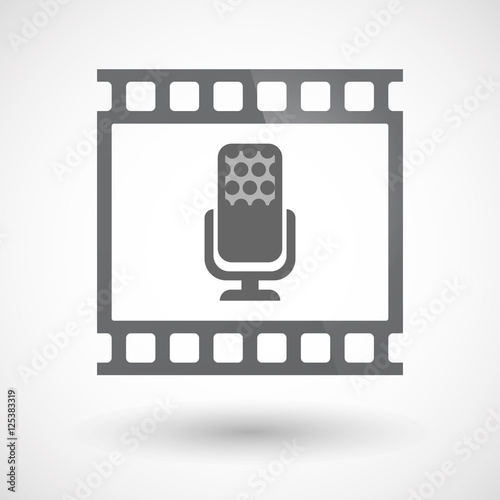 Isolated 35mm film frame slide photogram with  a microphone sign
