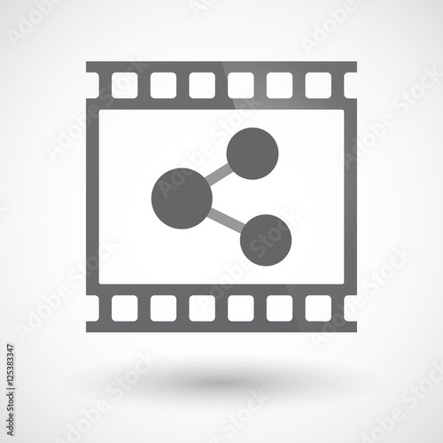 Isolated 35mm film frame slide photogram with  a network sign