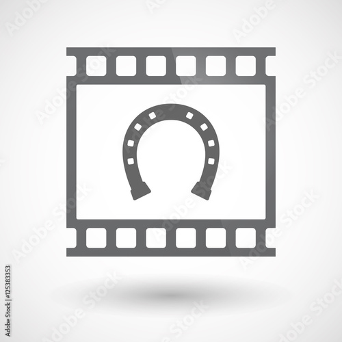 Isolated 35mm film frame slide photogram with  a horseshoe sign
