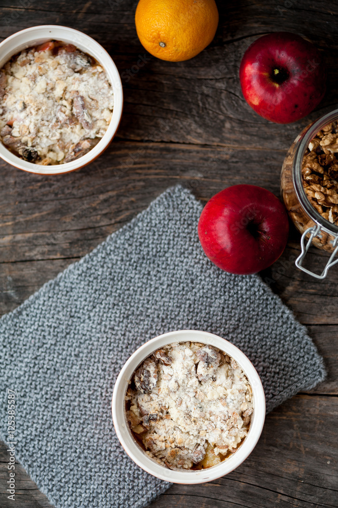 Orange and apple crumble