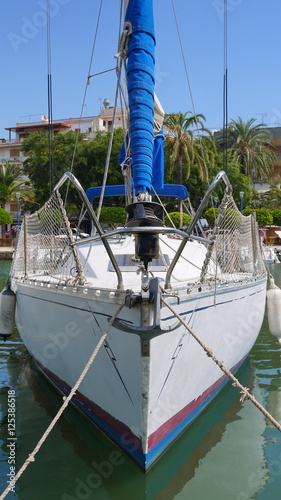 Sailing yacht front view photo