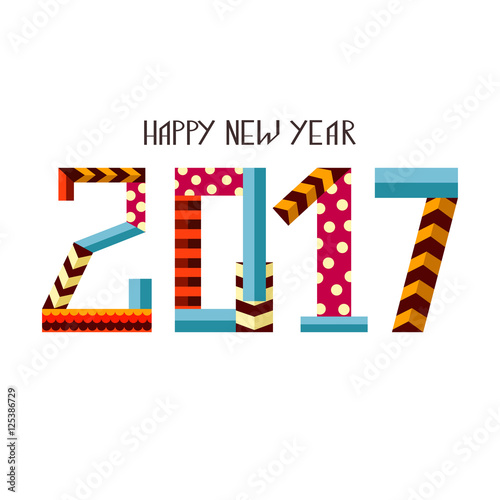 2017 new year. decorative greeting card. vector illustration