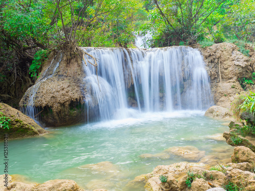 Deep forest waterfall at Namtok thi Lo Su waterfall National Park  Umphang   Tak Province Thailand