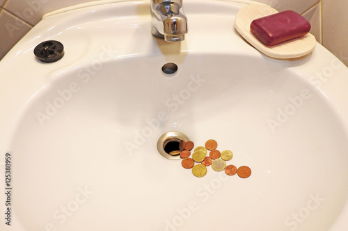 paying money for water