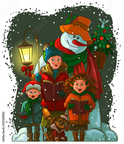 Christmas choir. Carol singers