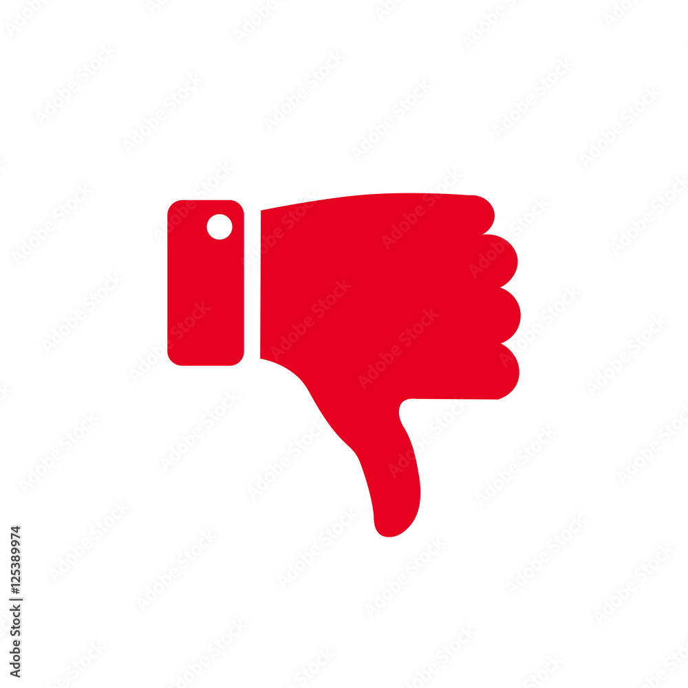 Red unlike button icon vector