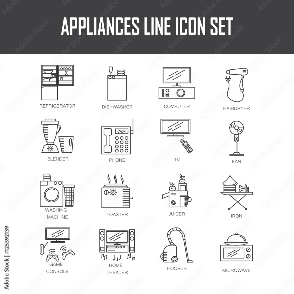 Fototapeta premium Applianse icon set.