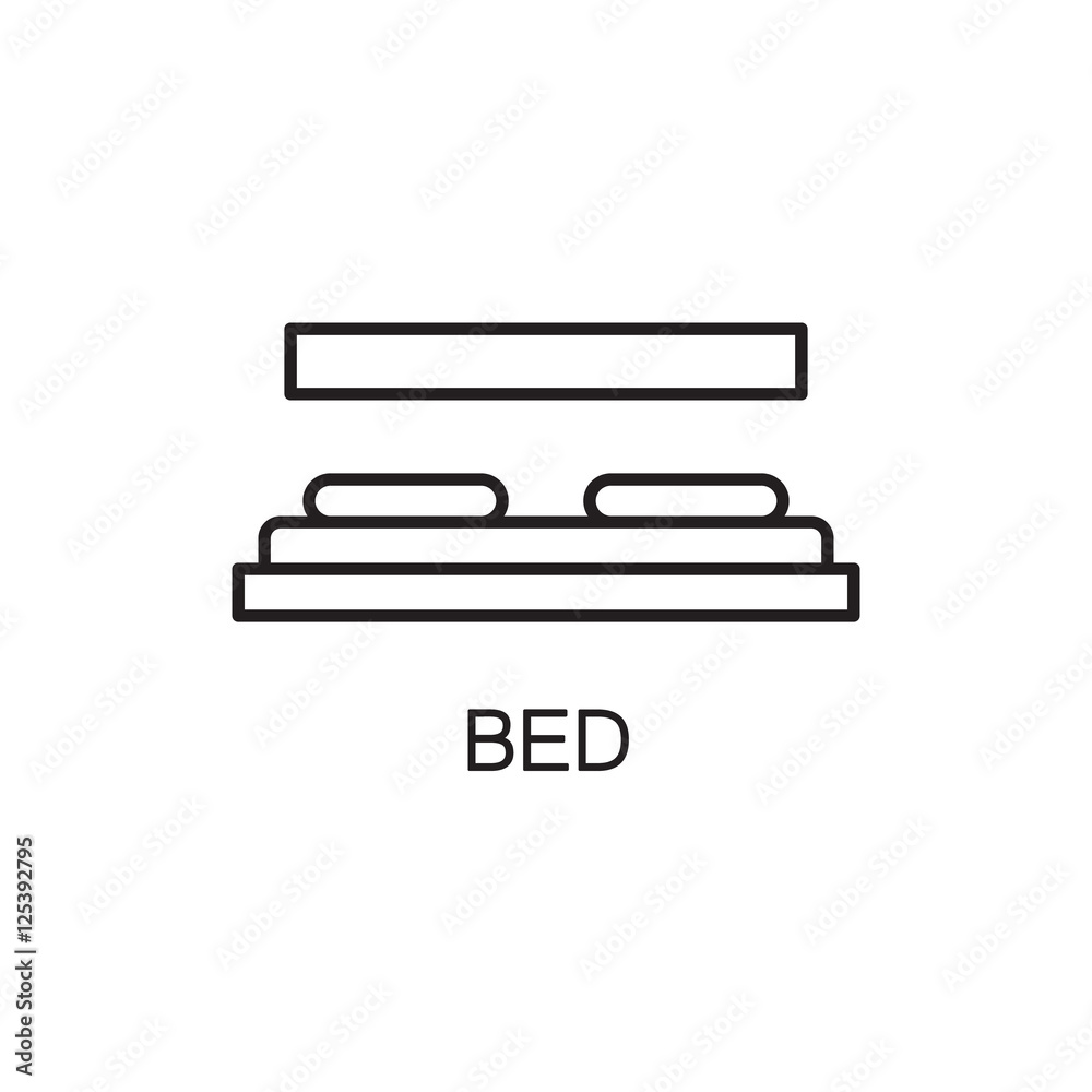 Bed line icon. Bed line icon.
