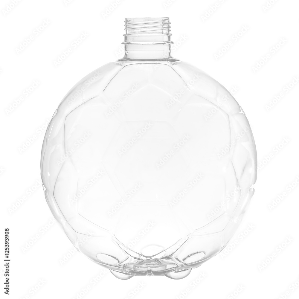 New, clean, empty plastic bottle on white background New, clean, empty plastic bottle on white background