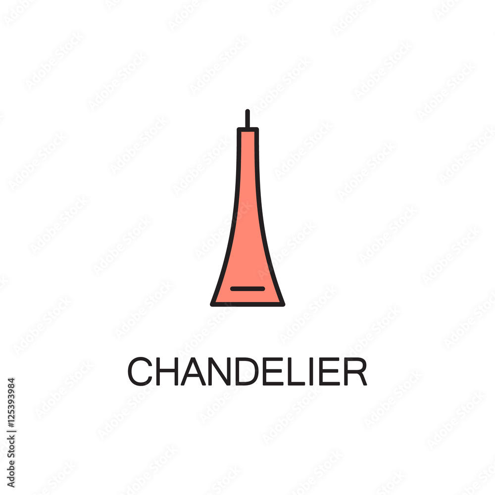 Chandelier line icon. Chandelier line icon.