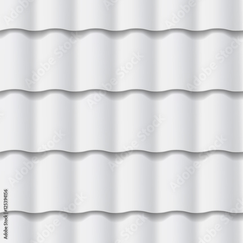 Tiled roof seamless pattern. Gray color. Classic style. Vector illustration