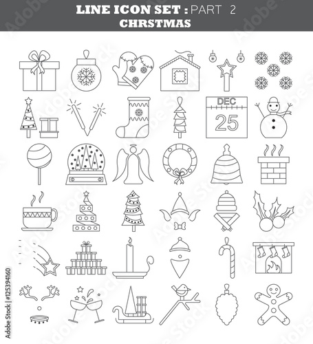 Christmas vector icon set.