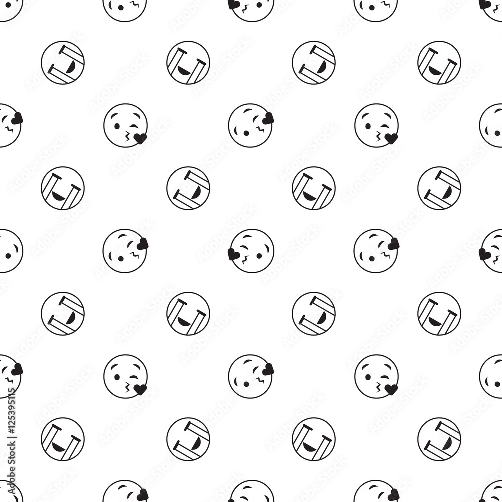 Emoticon seamless pattern in color background. Emoticon seamless pattern in color background.