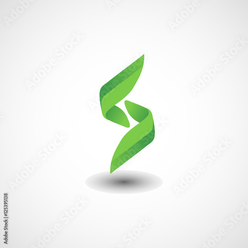 abstract leaf letter s logo
