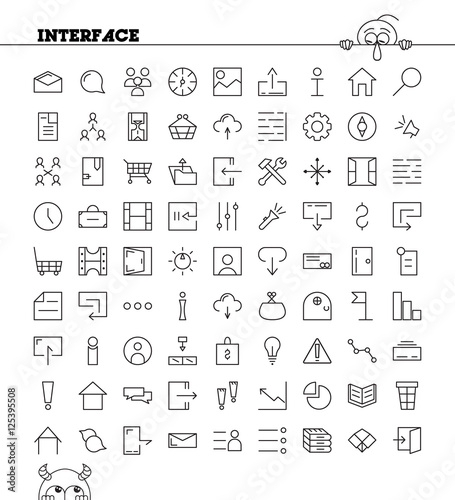81 thin line icons for Web and Mobile. Light version.