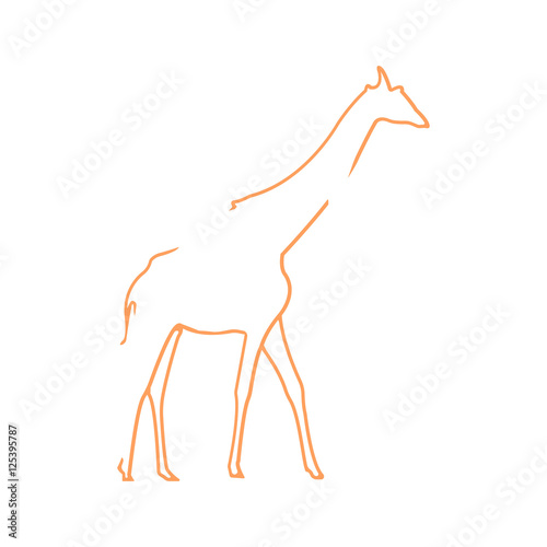 Vector logo giraffe. Brand color silhouette icon.