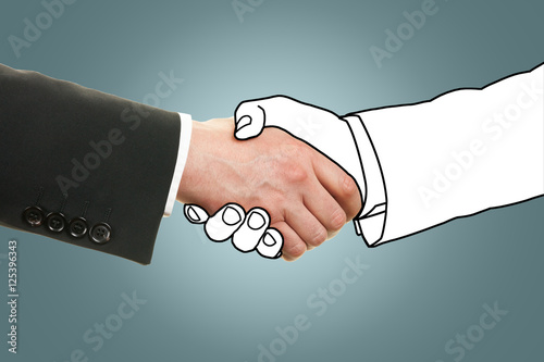 Händeschütteln Handshake mit Comic Hand