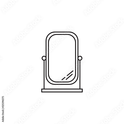 Mirror line icon. Thin line pictogram for webdesign. Outline high quality sign for design websete, mobile app, logo. 