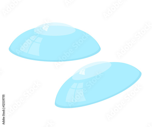 Vector illustration of a contact lens on a white background. Car