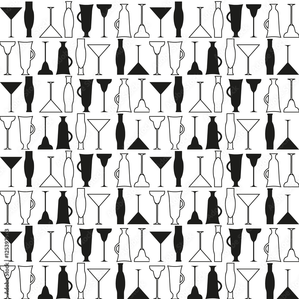 Alcoholic beverages icon pattern Alcoholic beverages icon pattern