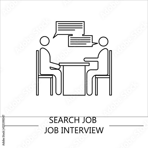 Human management icons. Job searching set. Thin line pictogram for webdesign. Outline high quality sign for design websete, mobile app, logo. 