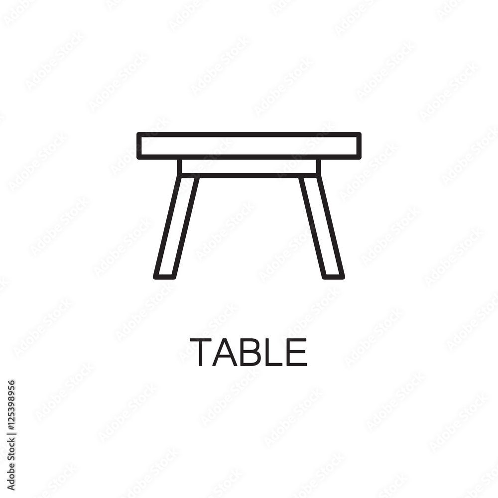 Table line icon. Table line icon.