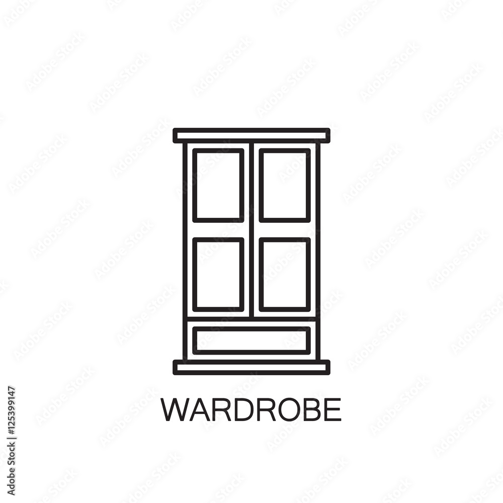Wardrobe line icon. Wardrobe line icon.