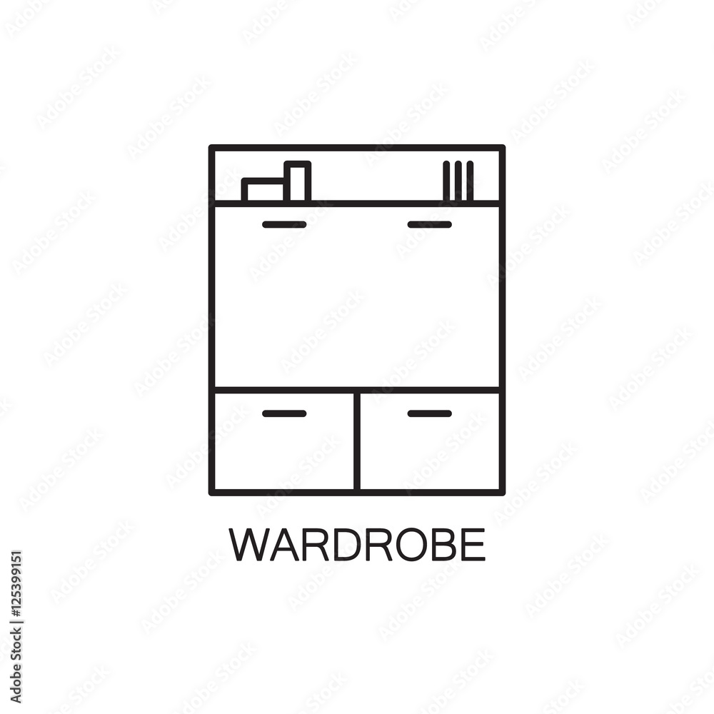Wardrobe line icon. Wardrobe line icon.
