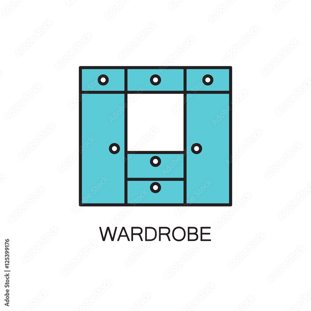 Wardrobe line icon.