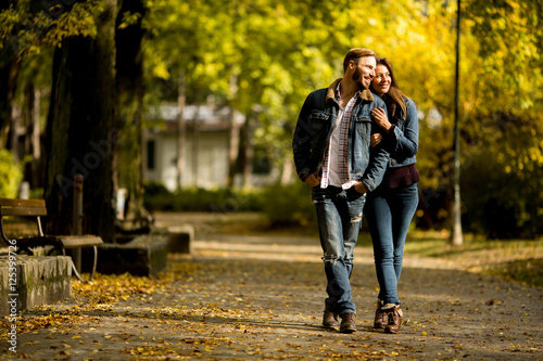 Couple walking in the autum...