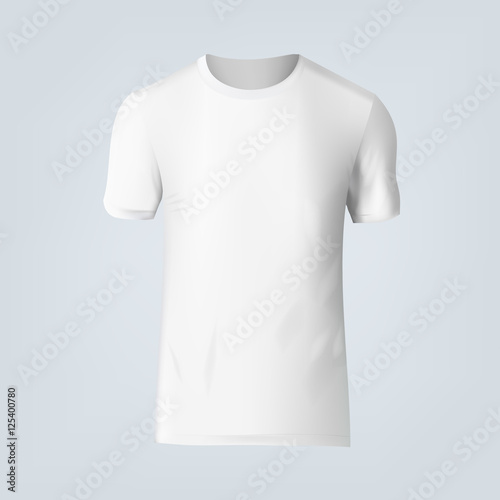 Vector illustration of blank t-shirt template, front design isolated
