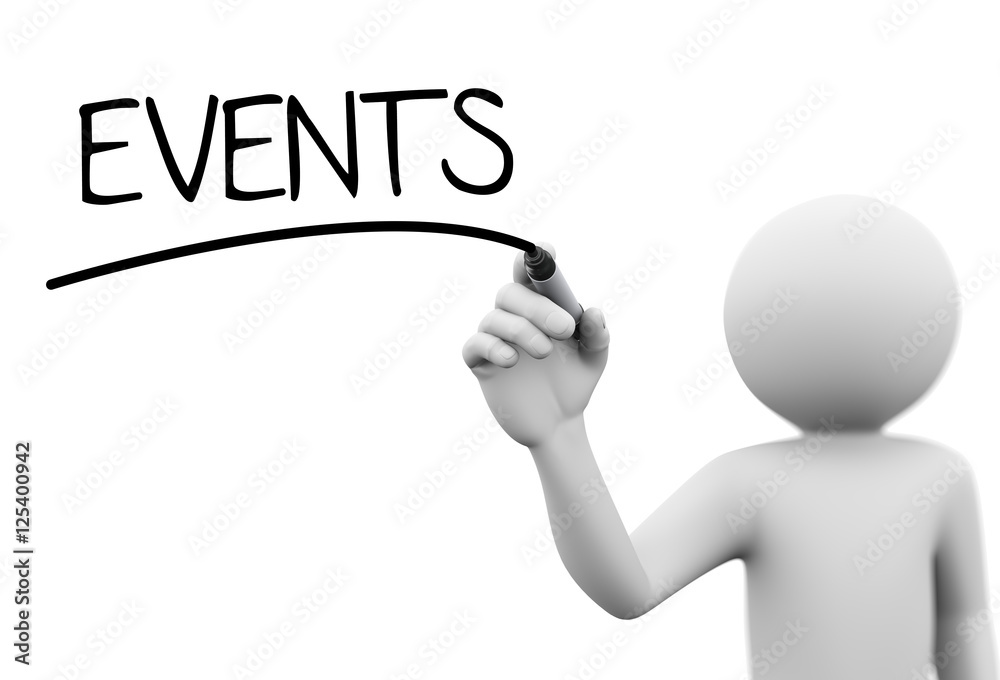 3d person writing events on transparent screen 3d person writing events on transparent screen