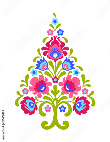 Polish folk christmas tree cutout