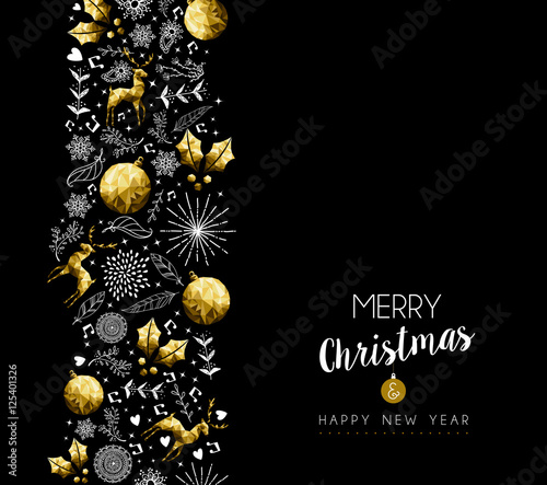 Christmas and New Year gold pattern decoration