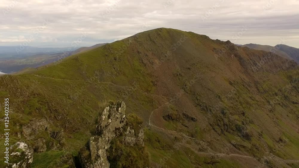 Panning shot of Crib Goch in Snowdonia. Panning shot of Crib Goch in Snowdonia.